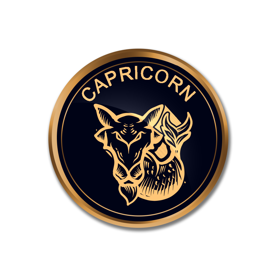 Capricorn png, Golden Capricorn symbol PNG, zodiac sign Capricorn transparent png full hd images download